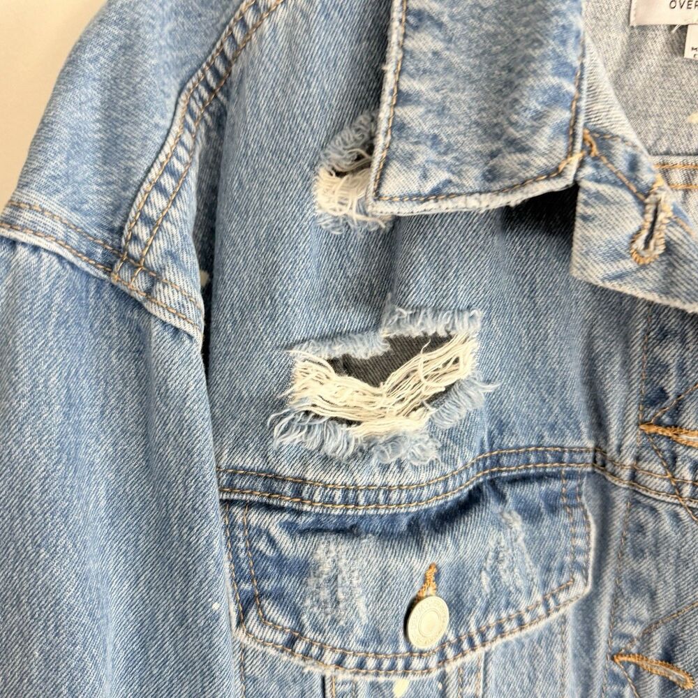 Vervet Los Angeles Women’s Denim Jacket Size Medium Oversized Distressed Dip Dye - Picture 5 of 11